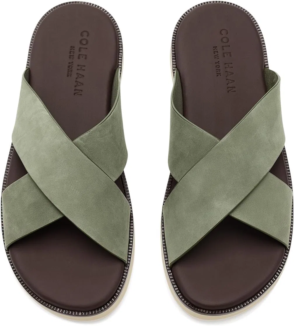 Мужские сандалии Cole Haan Nantucket с перекрестными ремешками, Dusty Olive Nubuk Angora — фото 2
