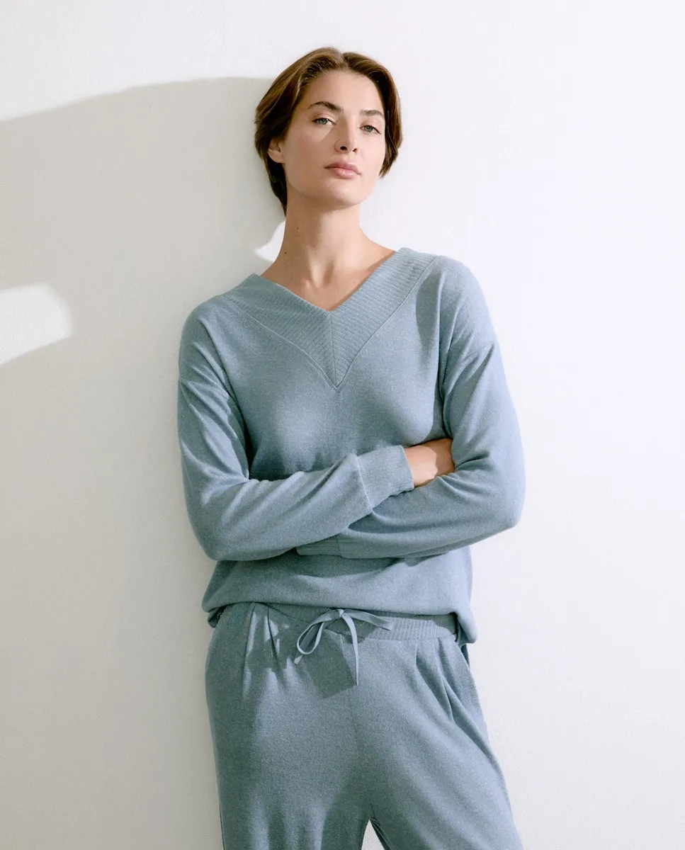 

Женский свитер с V-образным вырезом Énfasis, синий