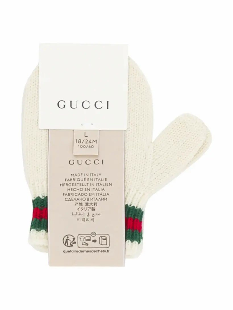 

Шерстяные варежки Web Gucci, бежевый