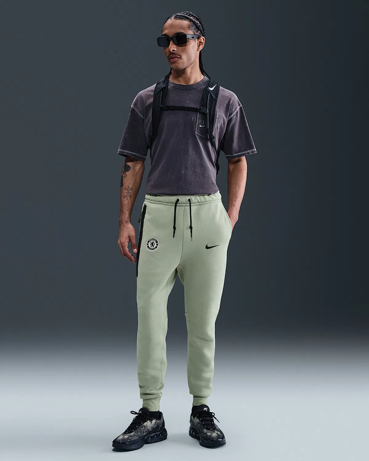 Мужские флисовые джоггеры Nike Soccer Chelsea FC Tech, Jade Horizon/Galactic Jade