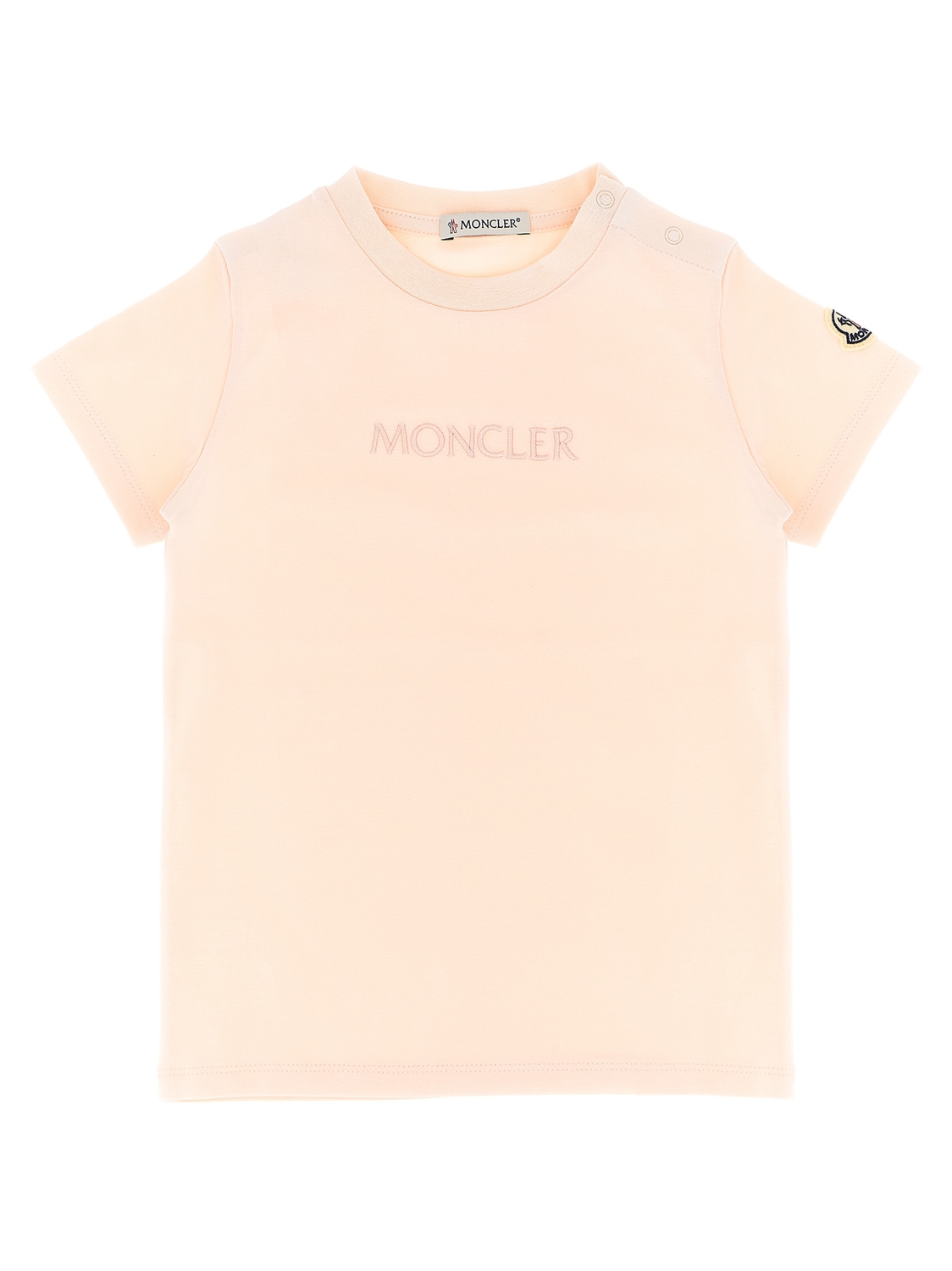 

Футболка с вышитым логотипом Moncler Enfant, розовый