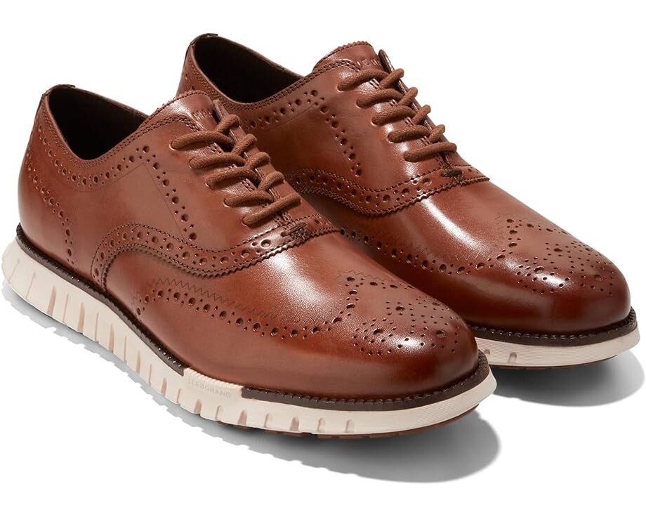 

Оксфорды Cole Haan Zerogrand Remastered Wingtip Oxford, цвет British Tan/Ivory