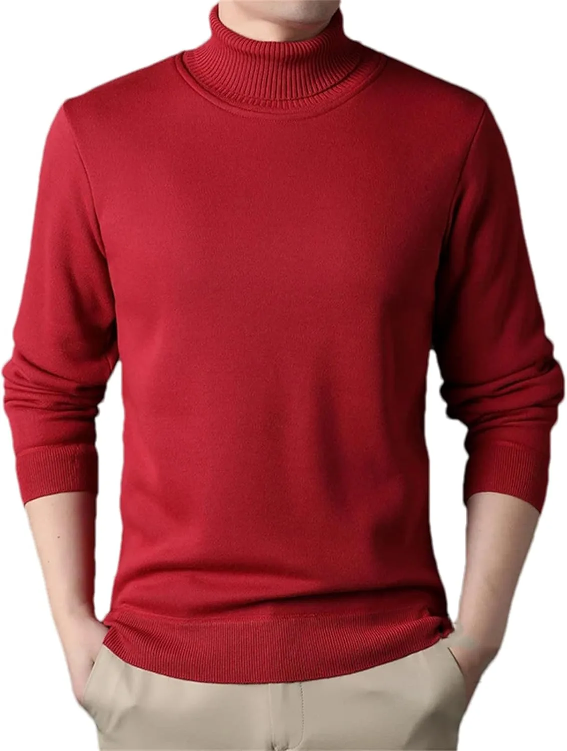 

Мужской водолазка Slim Fit вязаный пуловер Jegsnoe