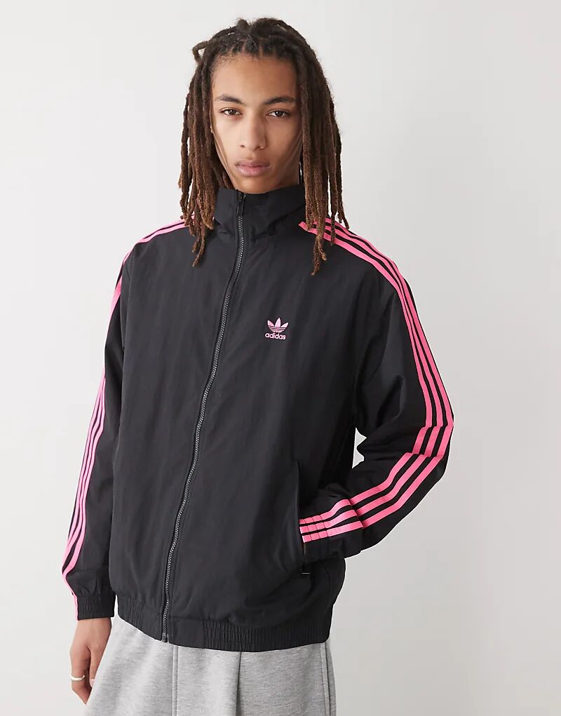 

Спортивный топ adidas Originals Firebird черного и ярко-розового цветов