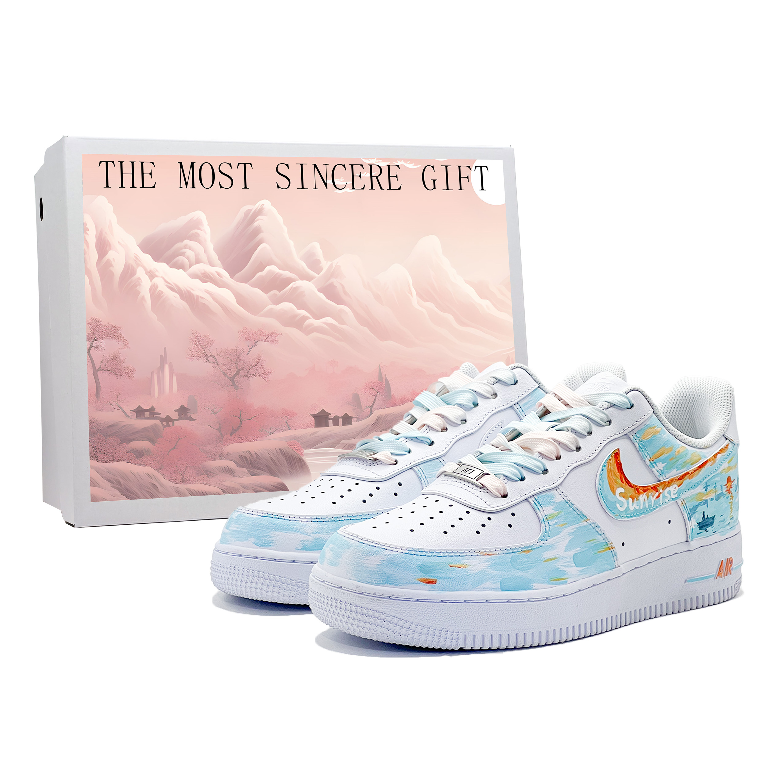 

Nike Кроссовки Air Force 1 для скейтбординга, износостойкие, низкие, мужские, сине-желтые