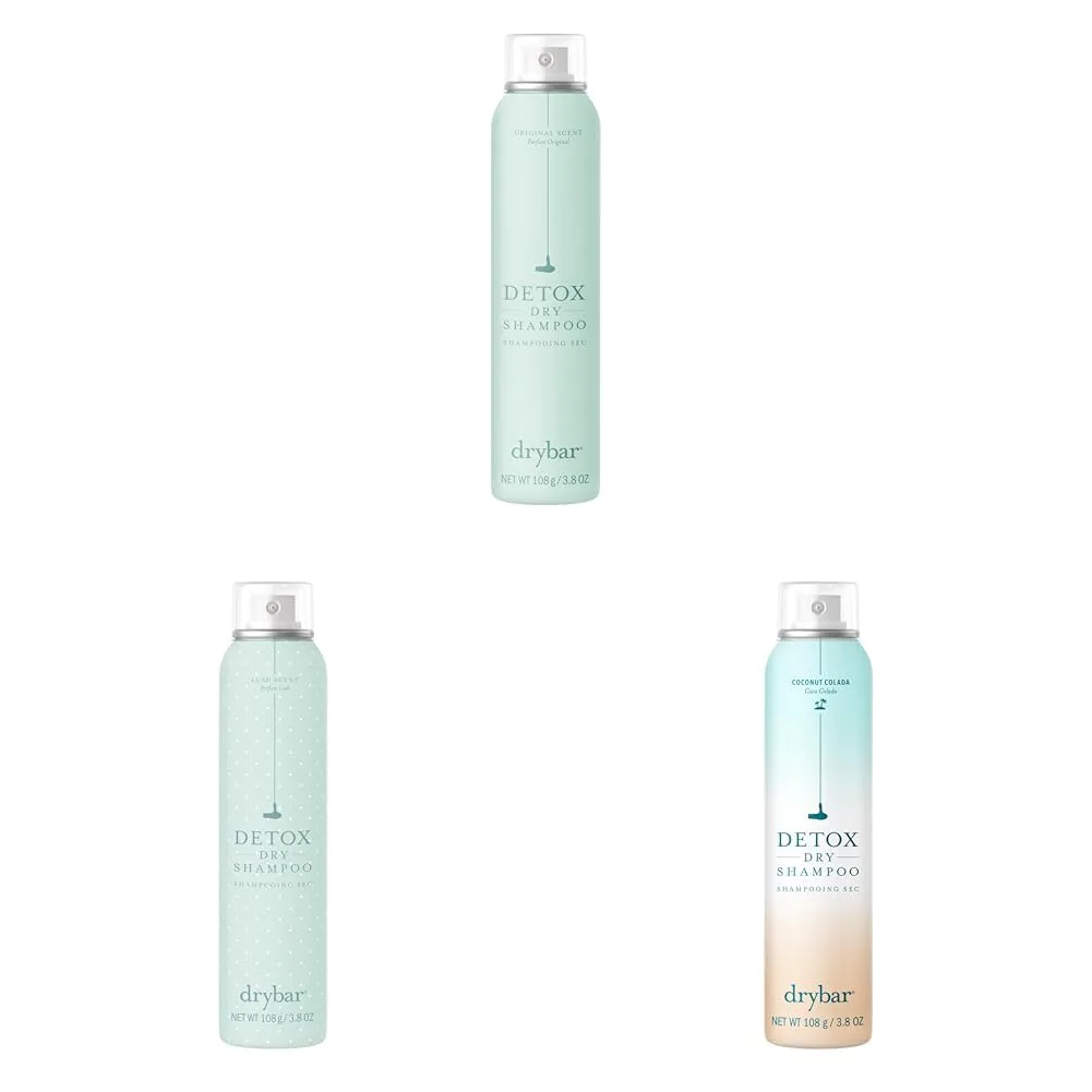 Набор из 3 сухих шампуней Drybar Detox Dry Shampoo (оригинальный, Lush, Coconut Colada) по 100 г каждый.