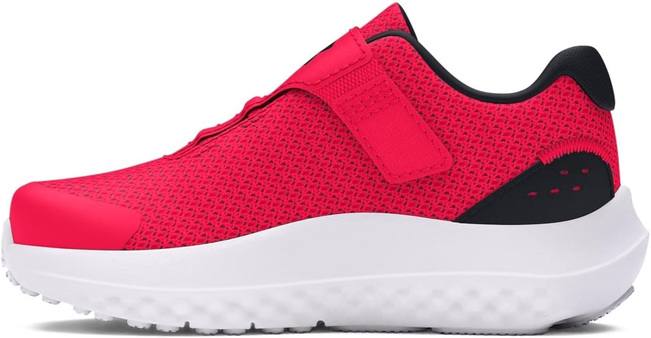 Детские кроссовки Under Armour Baby Girls' Surge 4 с альтернативной застежкой, (600) Red/Black/Black — фото 3