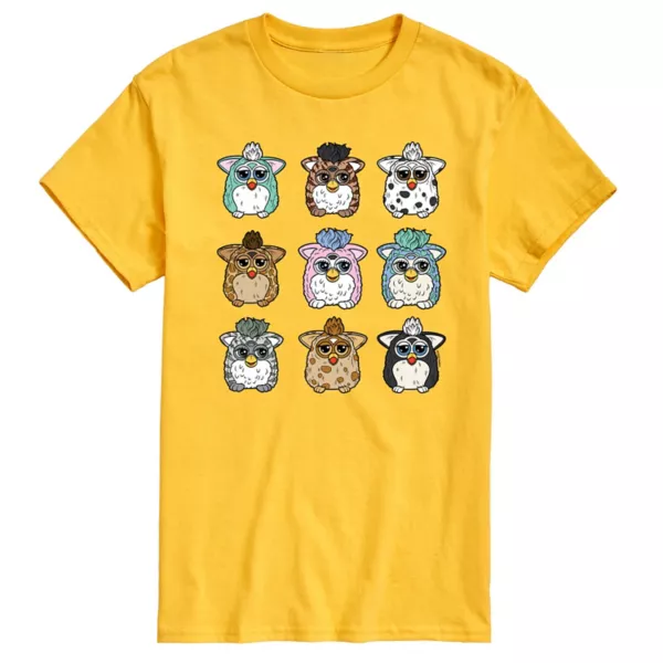 

Мужская футболка с принтом Furby Grid от Hasbro, желтый