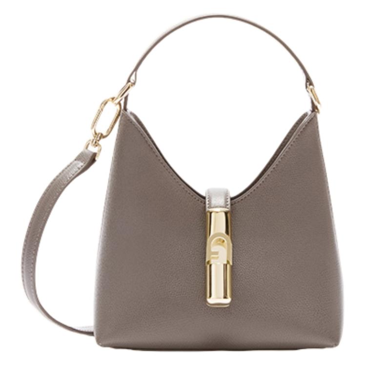 

Furla Серая мини-сумка хобо из коровьей кожи для женщин
