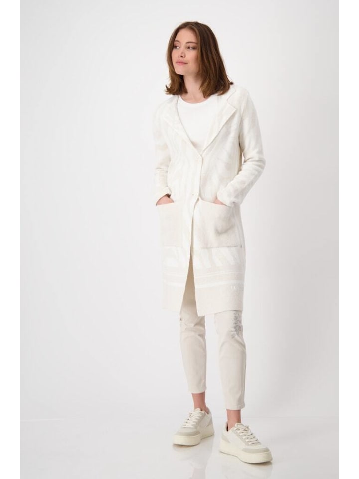 

Пуловер monari Pullover, цвет off-white gemustert