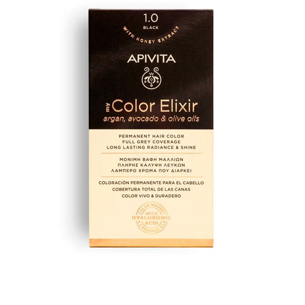 

Краска для волос My color elixir coloración permanente Apivita, цвет 1.0, 1 шт.