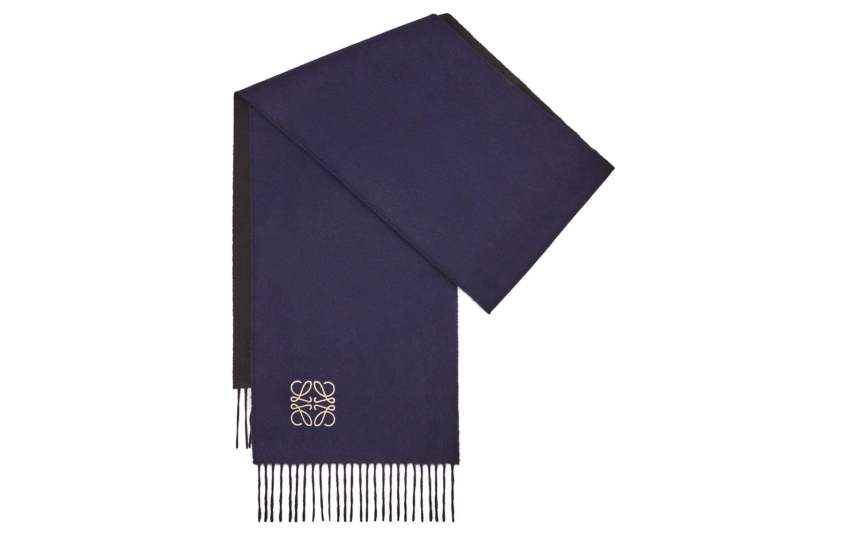 

LOEWE Вязаный шарф женский синий/черный, Blue/Black