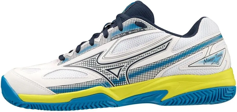 Теннисные кроссовки Mizuno Unisex Break Shot 4 CC, Wht Drsblue Sspring