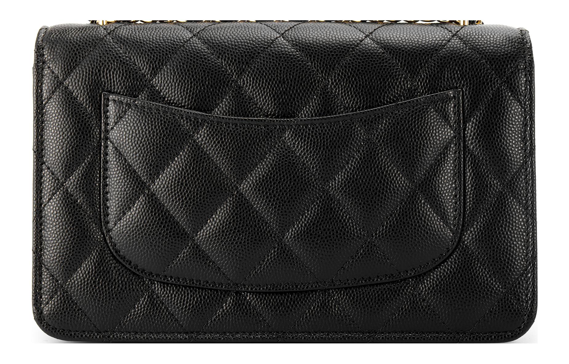 Сумка через плечо из зернистой телячьей кожи черного цвета CHANEL — фото 4