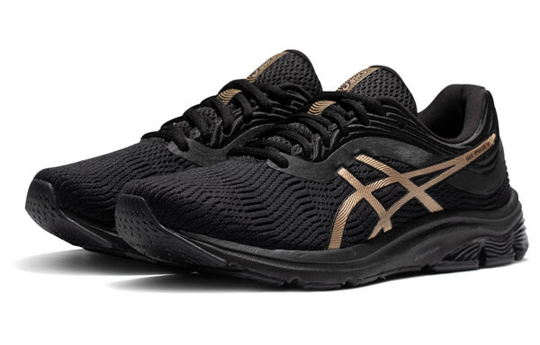 Кроссовки гель пульс 11 золотистый Asics, черный — фото 2