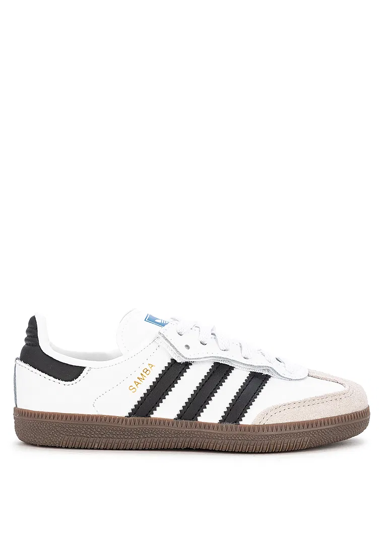 Кроссовки детские, на эластичных шнурках, Samba OG, adidas, белый/черный