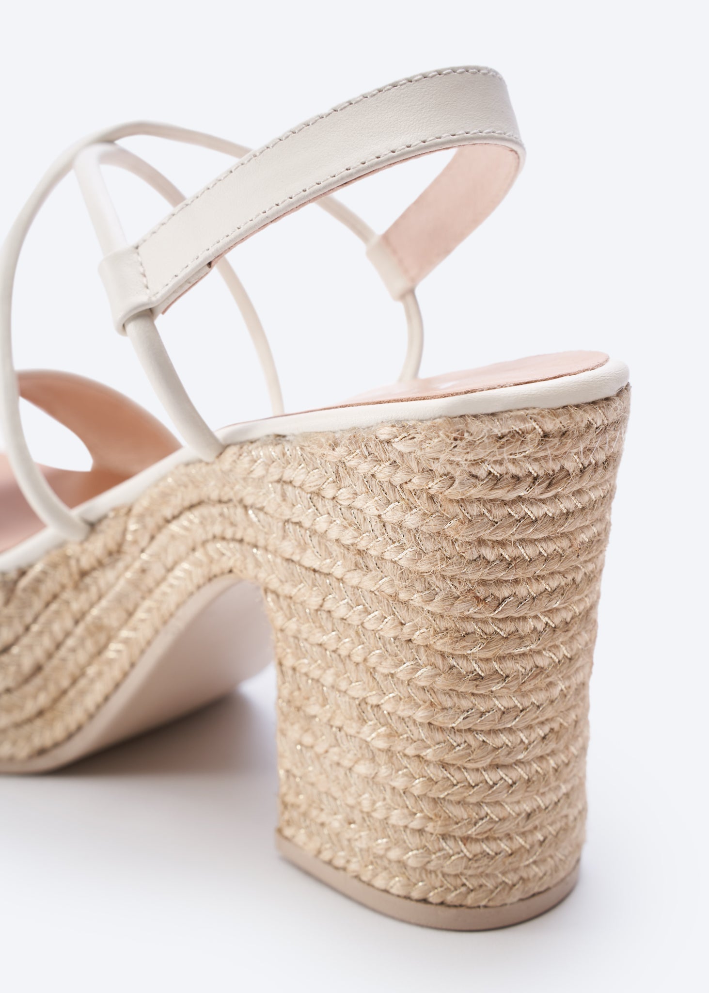 Elia Leather Espadrille Sandal Heels Viscata, слоновая кость — фото 4