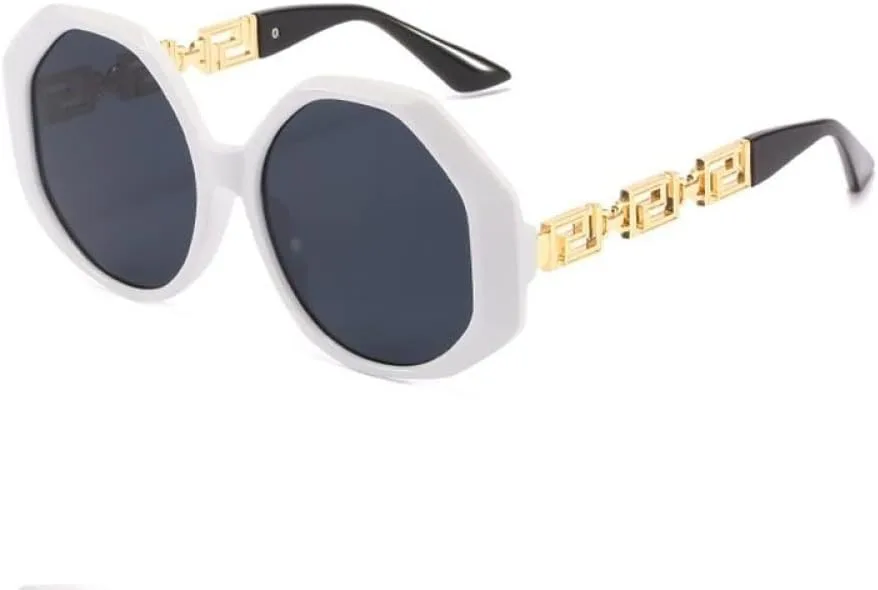 

Винтажные ретро-солнцезащитные очки большого квадратного размера для женщин, модные многоугольные солнцезащитные очки для мужчин и женщин MTZJH, White Black