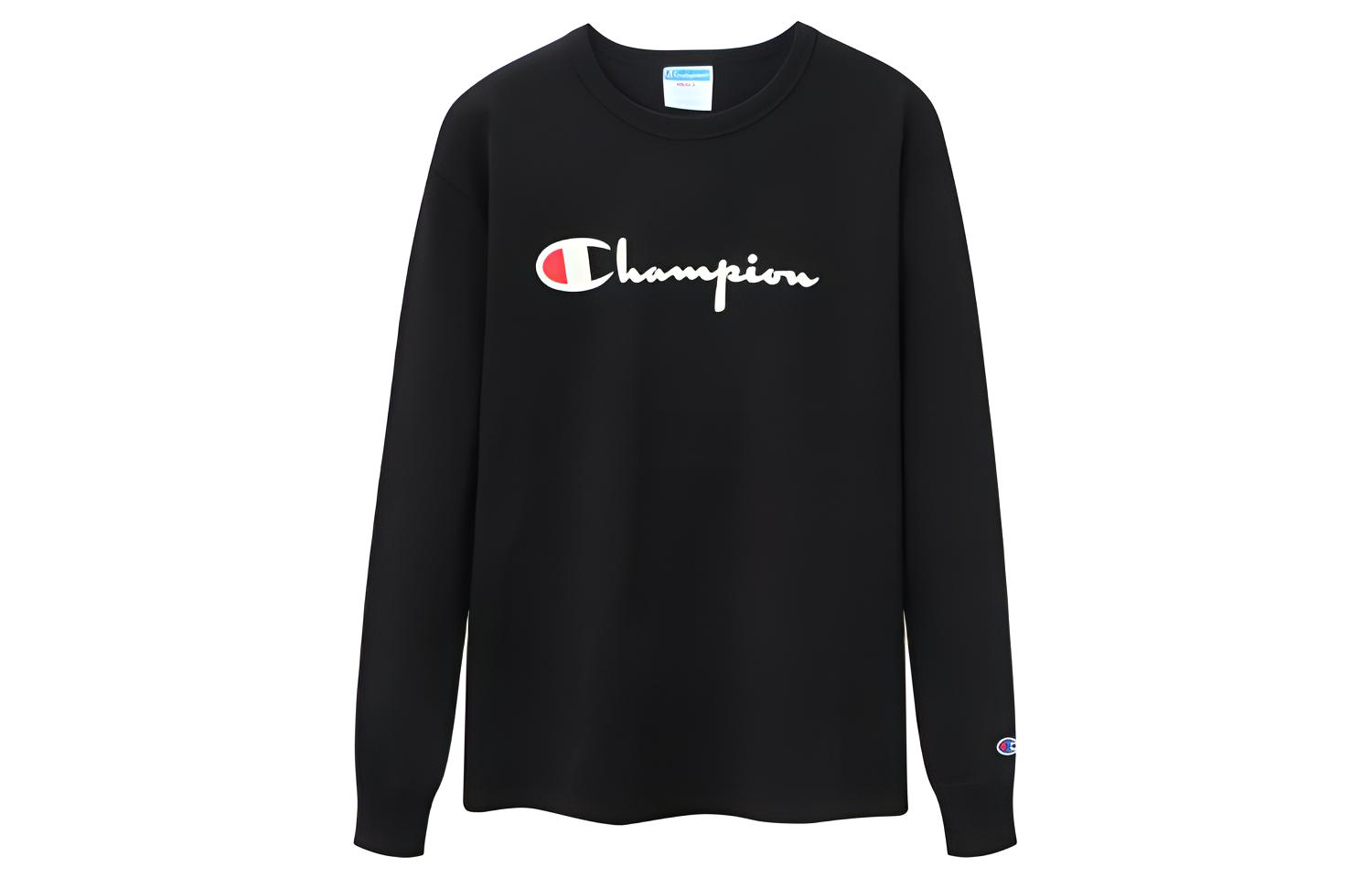 

Champion Футболка с длинными рукавами, американская версия, унисекс, черная