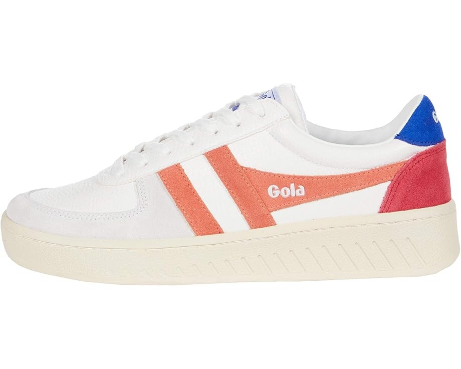 Кроссовки Gola Grandslam Trident, цвет White/Hot Coral/Marine Blue — фото 4
