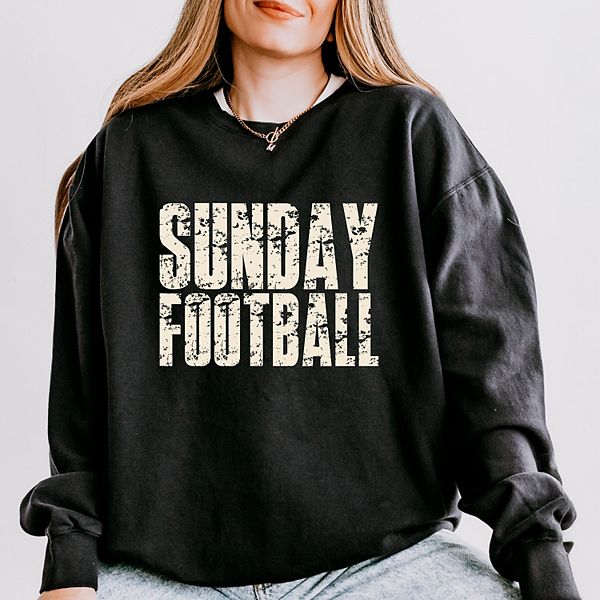 

Sunday football block distressed - женский легкий свитшот с эффектом поношенности Simply Sage Market, Black, Черный, Sunday football block distressed - женский легкий свитшот с эффектом поношенности Simply Sage Market, Black
