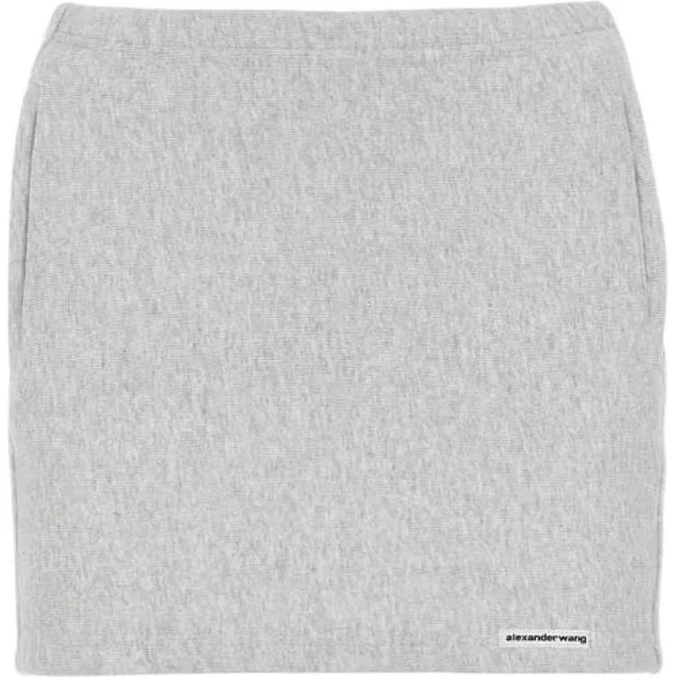 Юбка короткая повседневная женская Light Gray Alexander Wang