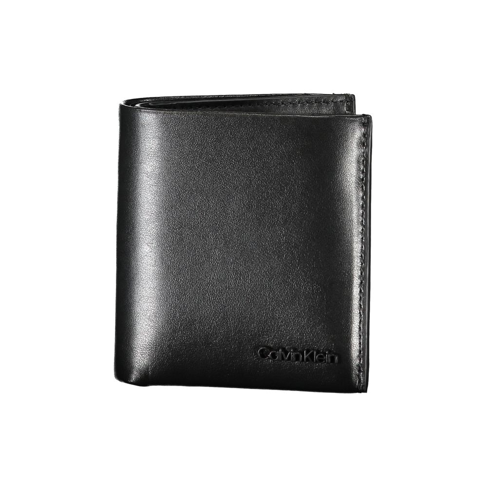 

Элегантный черный кожаный кошелек с RFID-меткой Calvin Klein