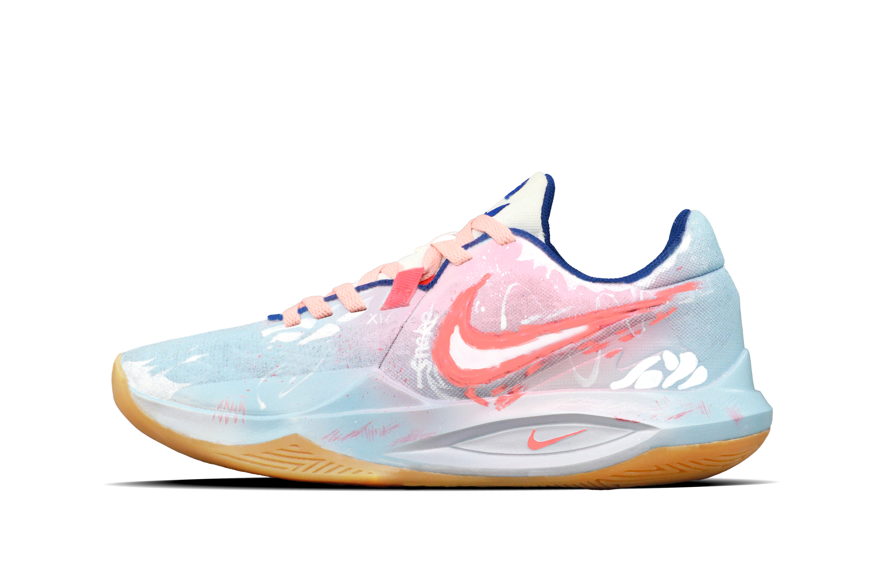 

Nike Баскетбольные кроссовки Precision 6, низкие, мужские, синие, розовые