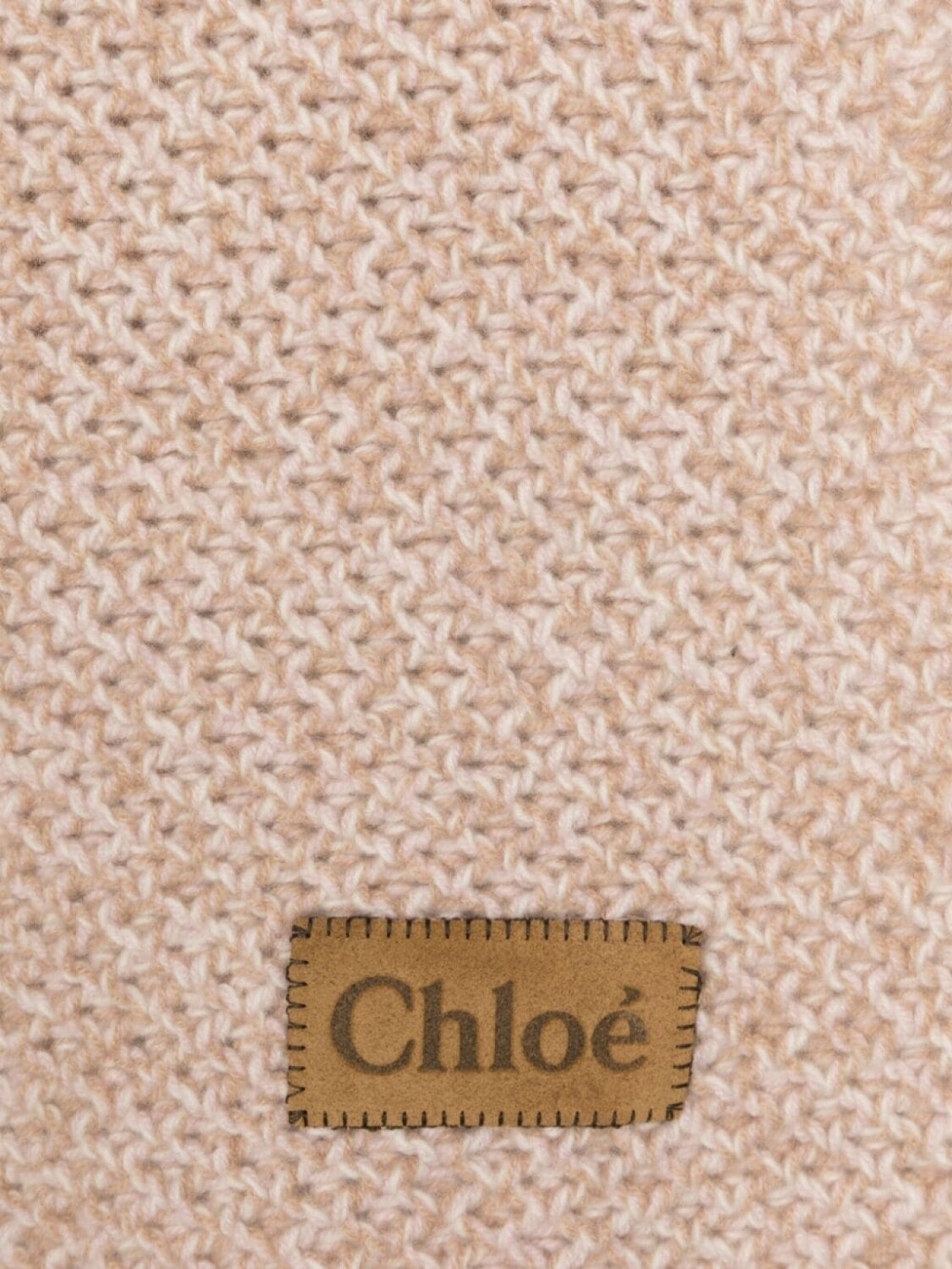 

Chloé шарф крупной вязки с нашивкой-логотипом, нейтральный цвет