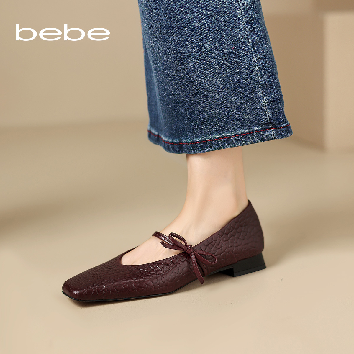 Bebe Женские туфли Мэри Джейн на массивном каблуке красные, цвет Red — фото 4