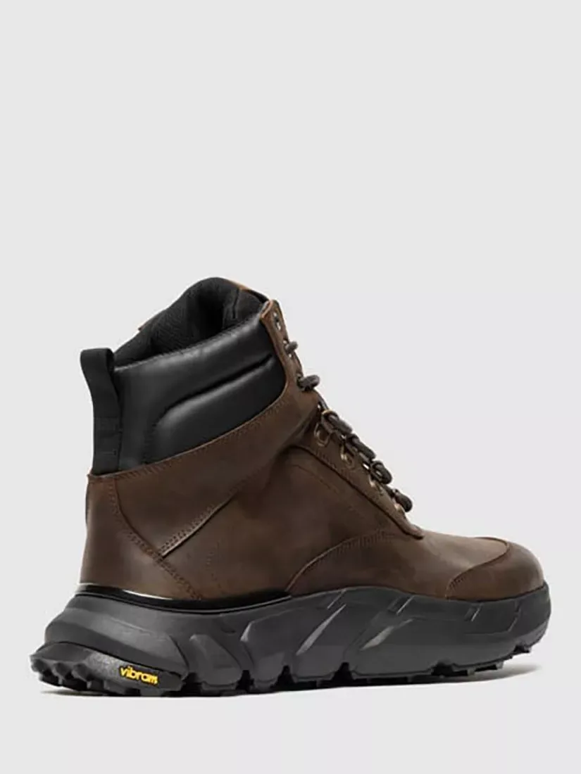 Замечательные кожаные походные ботинки Vibram, шоколадного цвета Rodd & Gunn — фото 4