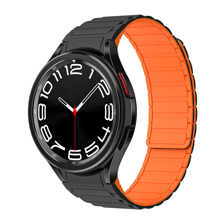 

Penc Iwatch Часы Unisex Watch Bands, 【Black with Orange】Three strains of magnetic silicone-strap