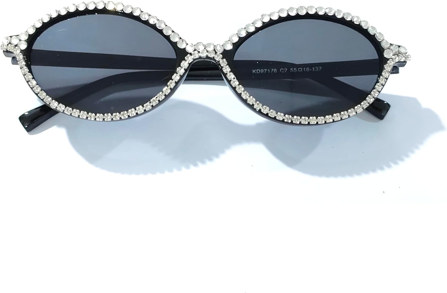 

Laureles Модные солнцезащитные очки с овальной оправой и стразами для женщин, маленькая оправа, круглые солнцезащитные очки с блестками для мужчин, защита от ультрафиолета UV400 L15, C2