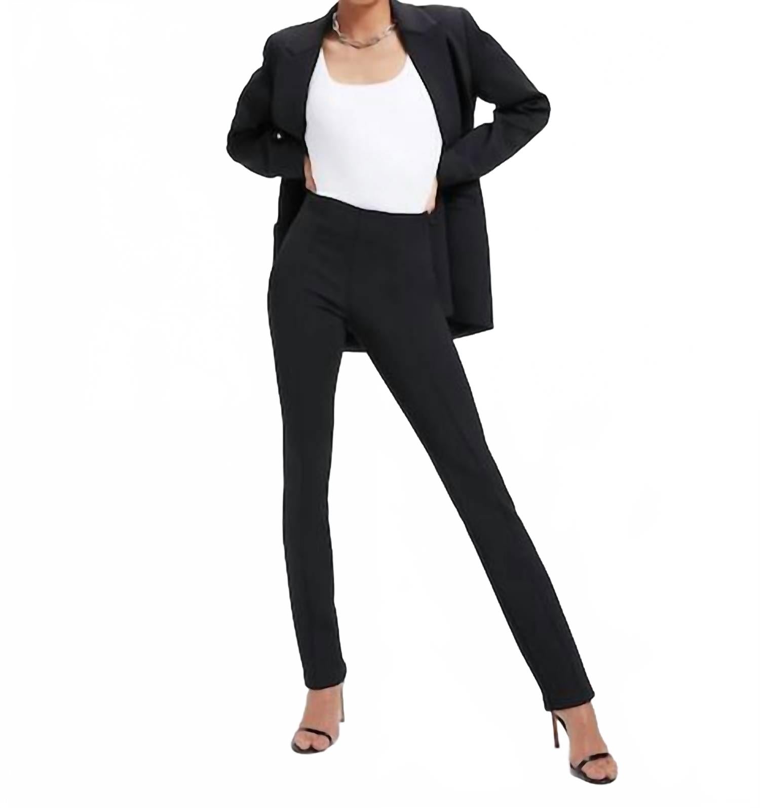 

Слим-флейр брюки Scuba в черном цвете GOOD AMERICAN