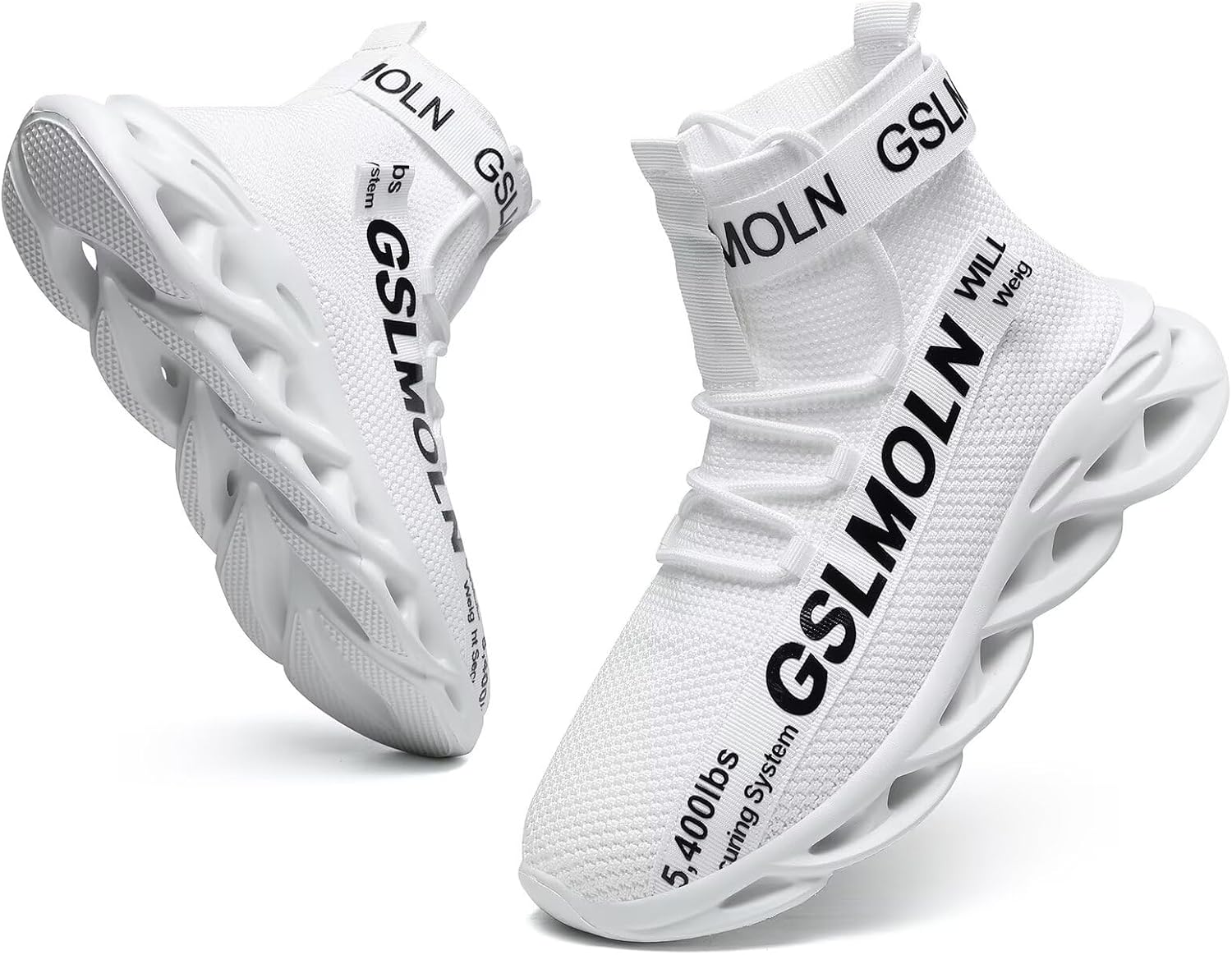 

Мужские высокие кроссовки Jakcuz больших размеров, дышащие, для спорта, бега, ходьбы и тенниса, удобные, модные на платформе, белый