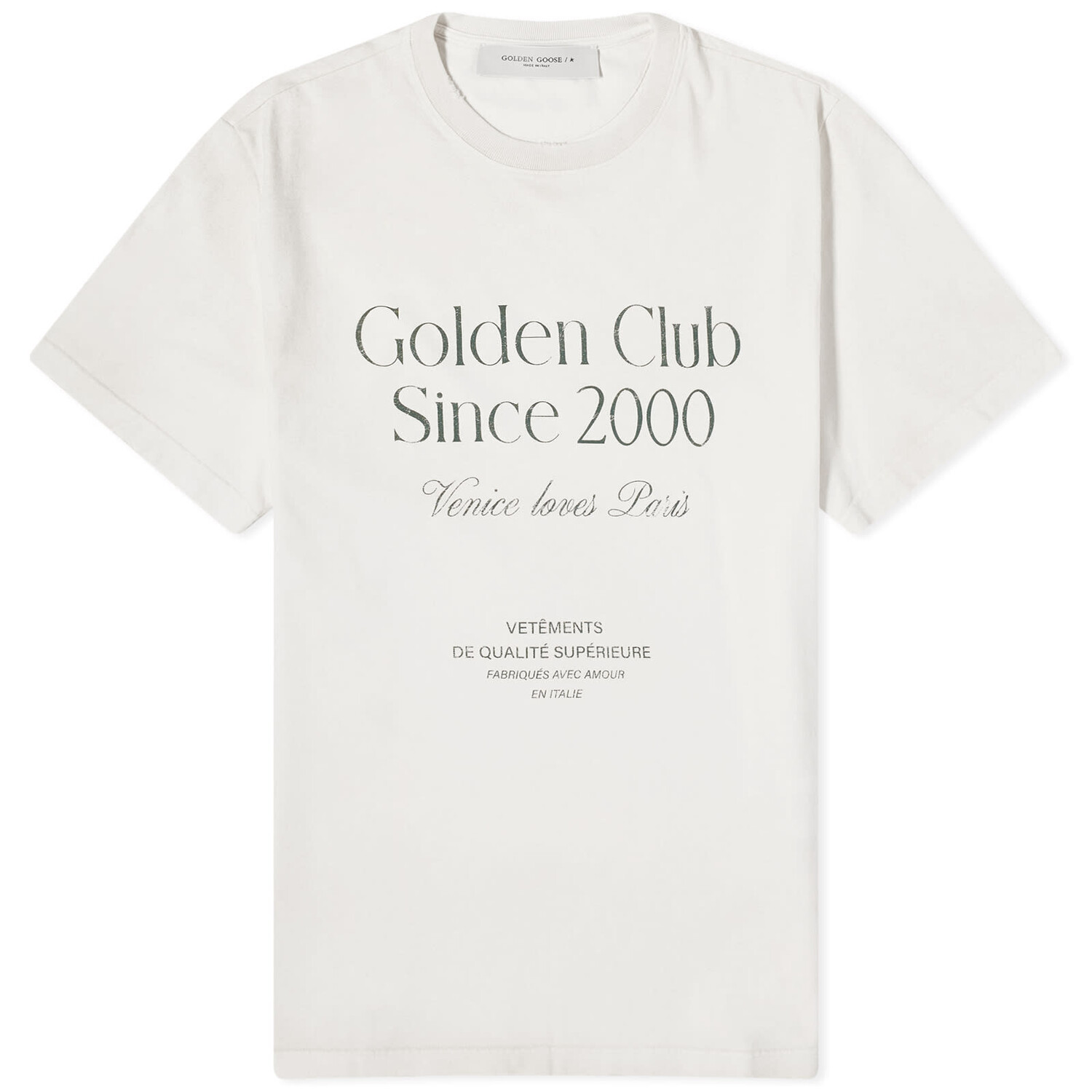 

Футболка Golden Goose Golden Club, цвет Herritage White & Dark Greenцвет Herritage White & Dark Green