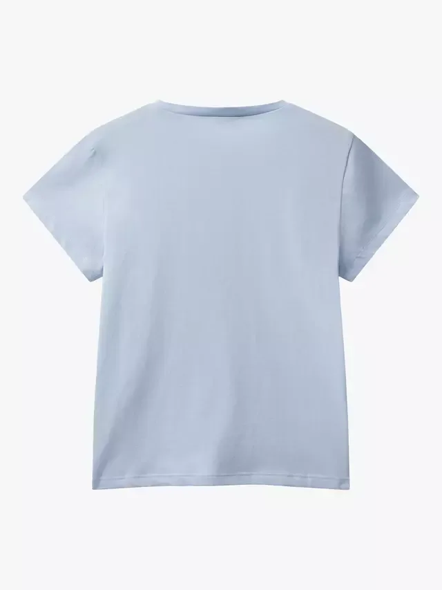 Детская хлопковая футболка с логотипом Benetton, Blue — фото 2