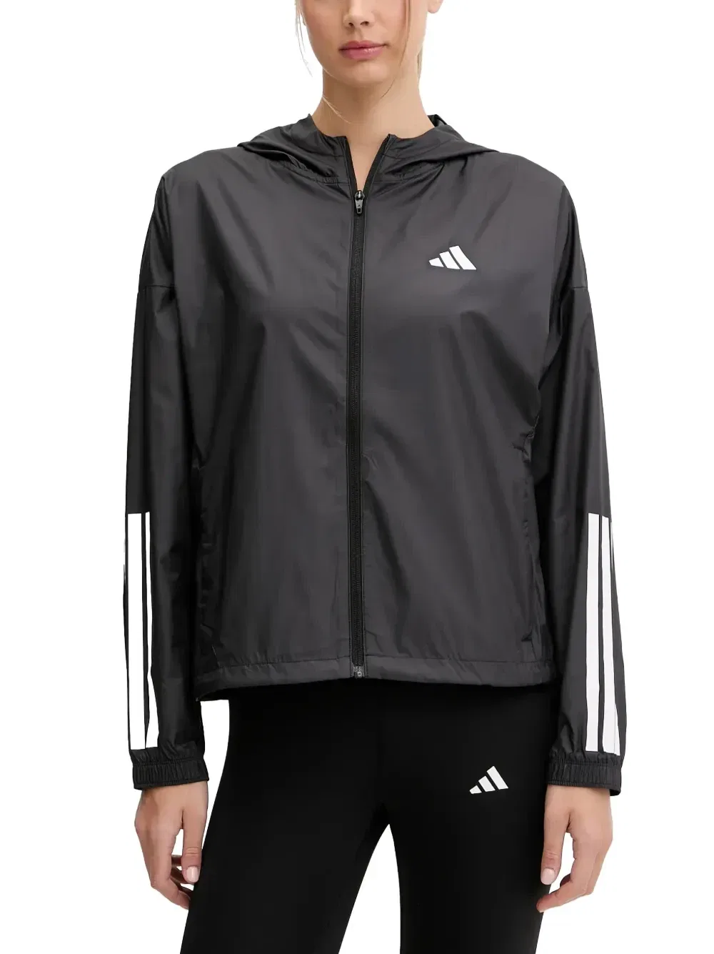 Ветровка с логотипом Adidas, черный