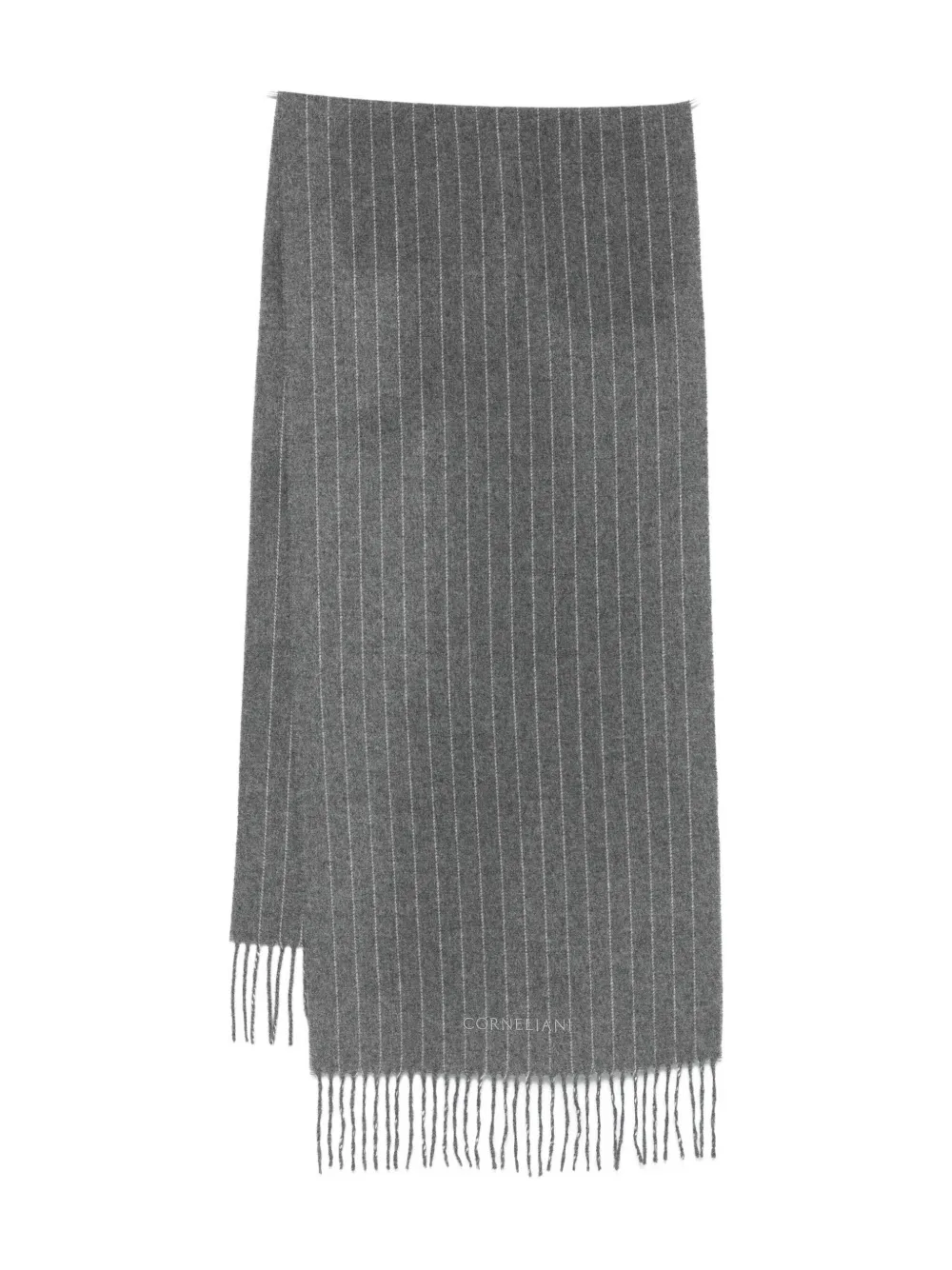 

Полосатый шарф с бахромой Corneliani, серый