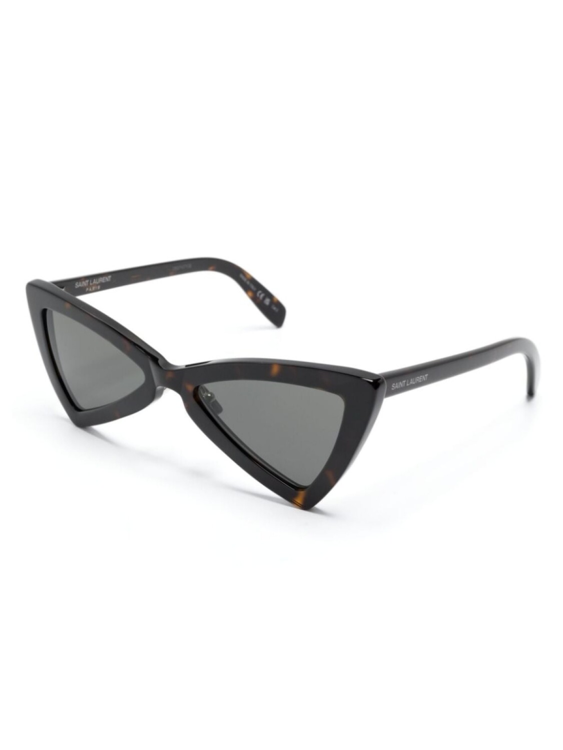 Saint Laurent Eyewear солнцезащитные очки в треугольной оправе черепахового цвета, коричневый — фото 2