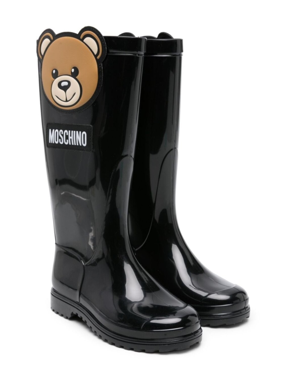 

Moschino Kids резиновые сапоги с аппликацией Teddy Bear, черный