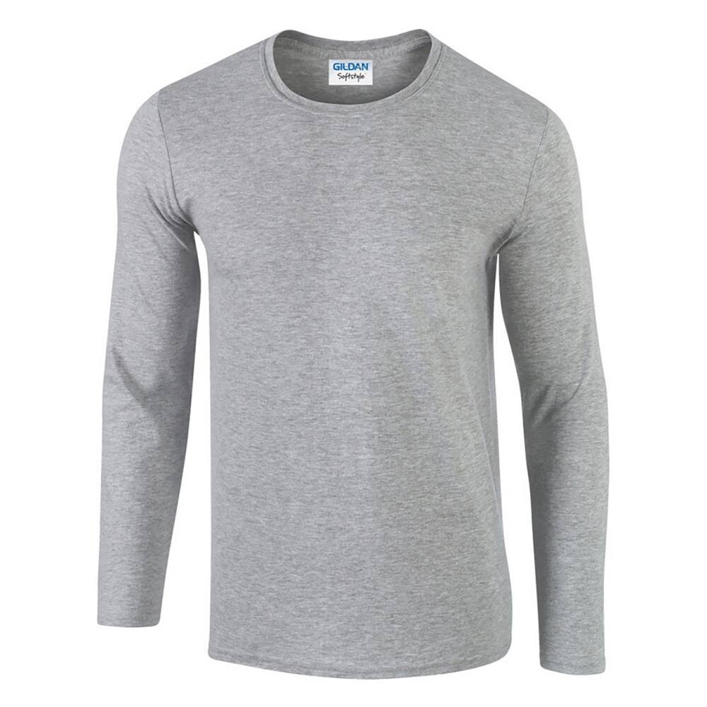 

Мужская футболка Gildan Soft Style с длинным рукавом Floso, цвет Sport Grey