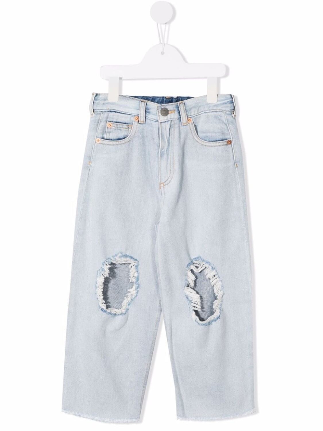 

MM6 Maison Margiela Kids джинсы с прорезями, синий