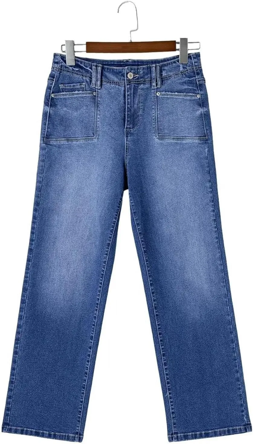 Женские джинсы Vintage High Waist с эластичным потертым денимом Slim Fit — фото 4