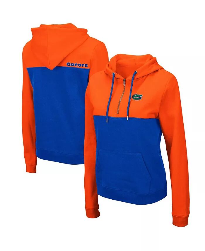 

Женская толстовка с капюшоном Orange and Royal Florida Gators Aidan Half-Zip Colosseum