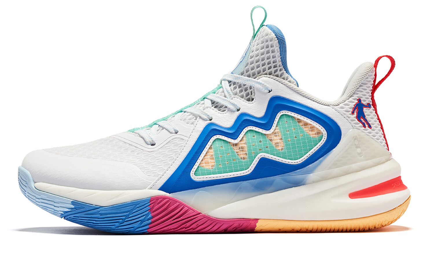 

Баскетбольные кроссовки Basketball Shoes Men High-Top White/Blue Qiaodan