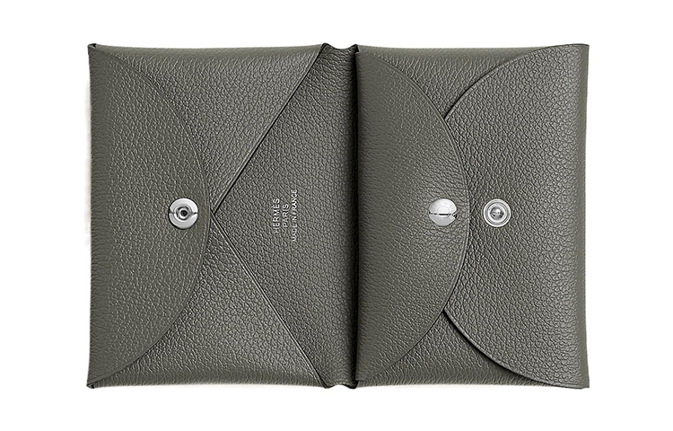 HERMES Кошелёк CalviCalvi Duo Evercolor Calfskin для женщин 0L Grismeyer Cumulonimbus Gray — фото 2