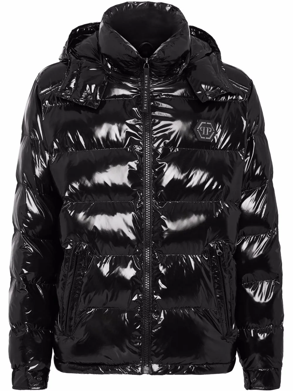 

Глянцевый пуховик Philipp Plein, черный