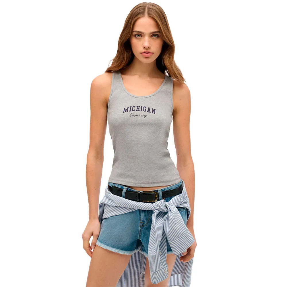 

Футболка без рукавов Superdry Athletic Ess Graphic, серый