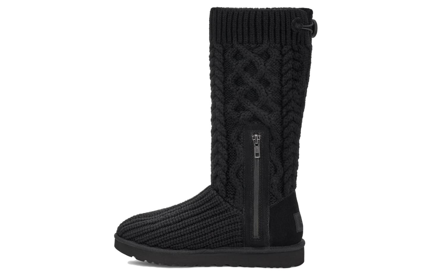 Сапоги женские UGG Classic Cardi с косой вязкой, черный
